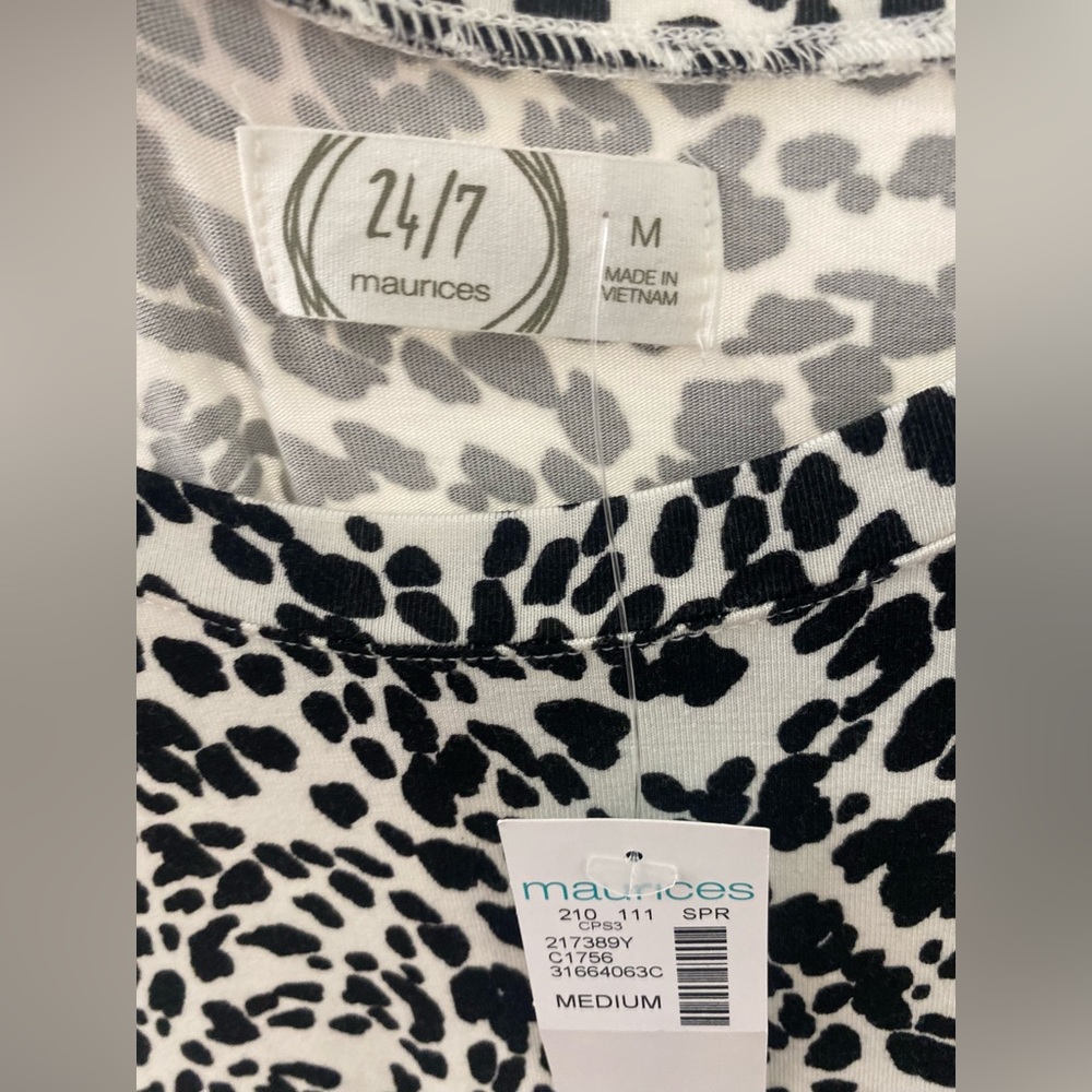 ❤️❤️NWT Black & White Leopard Scoop Neck Sleeveless Bomber Mid Length Dress - Picture 4 of 6